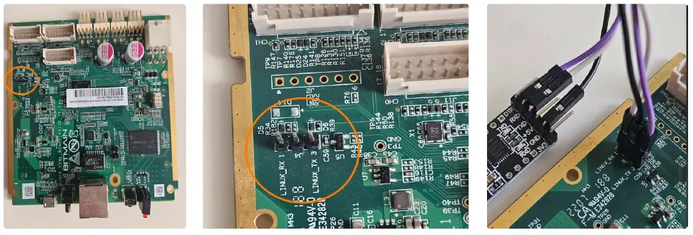 Conector UART en la placa